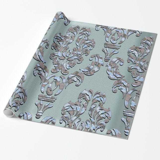 Papier Cadeau Miliscent Sherwood Damask (Déroulé)