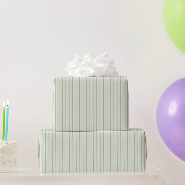 Papier Cadeau Minces Bandes Vert Menthe Anniversaire (Cadeaux de fête)