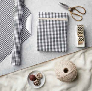 Papier Cadeau Mini motif gingham bleu crépuscule à carreaux sur