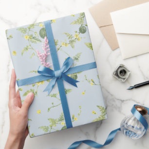 Papier Cadeau Mini pastèque botanique gris bleu doux