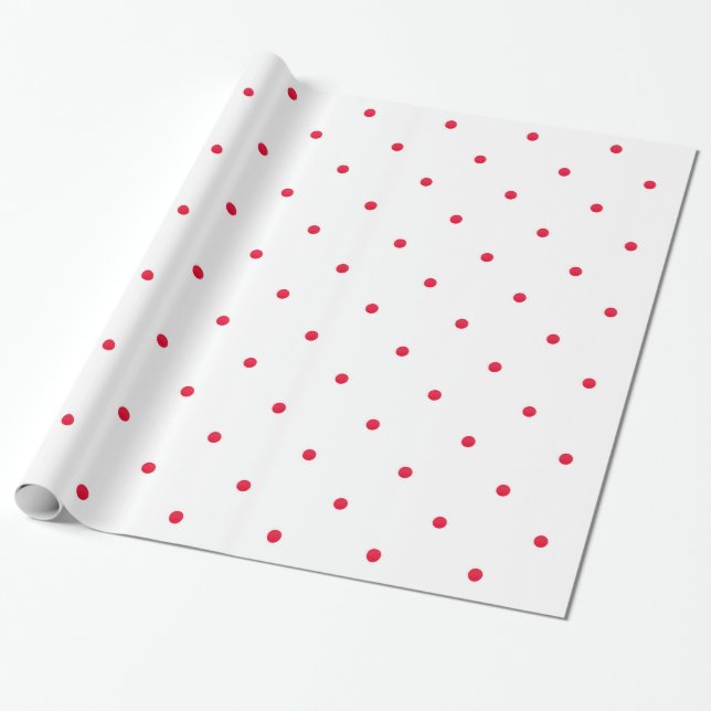 Papier Cadeau Mini Pois d'aquarelle rouge (Déroulé)