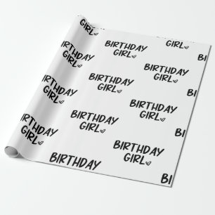 Papier Cadeau Minimal minimaliste Noir Blanc Anniversaire Fille