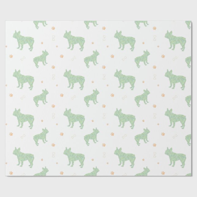 Papier Cadeau Minimal pastel mint french bulldog wrapping paper (Plat)