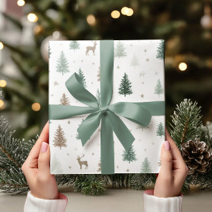 Papier Cadeau Minimal Woodland Noël