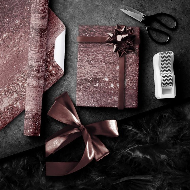 Papier Cadeau Minimalisme clinquant | Dusty Burnt Orange Shimmer (Créateur téléchargé)