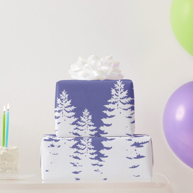 Papier Cadeau Minimalist pine tree silhouette (Cadeaux de fête)