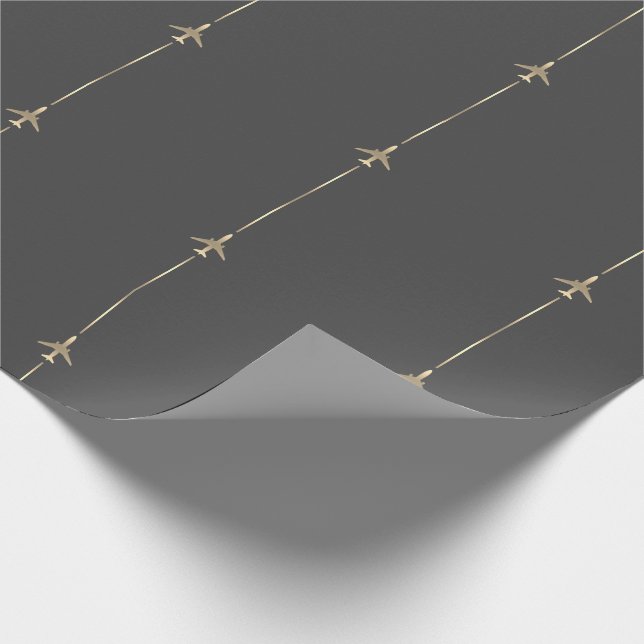 Papier Cadeau Minimaliste Aviation (Coin)