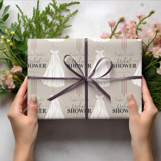 Papier cadeau minimaliste beige pour Baby Shower