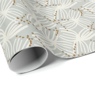 Papier Cadeau Minimaliste bohème abstrait côtier - bleu poussiér