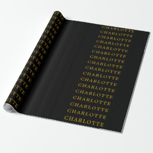 Papier Cadeau Minimaliste Classique Professionnel Couleur Or Noi