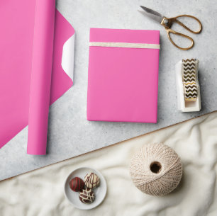 Papier Cadeau Minimaliste Élégant Solide Bubble Gum Rose Simple