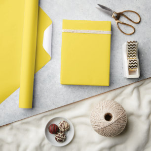 Papier Cadeau Minimaliste Élégant Uni Chic Jaune Banane Simple