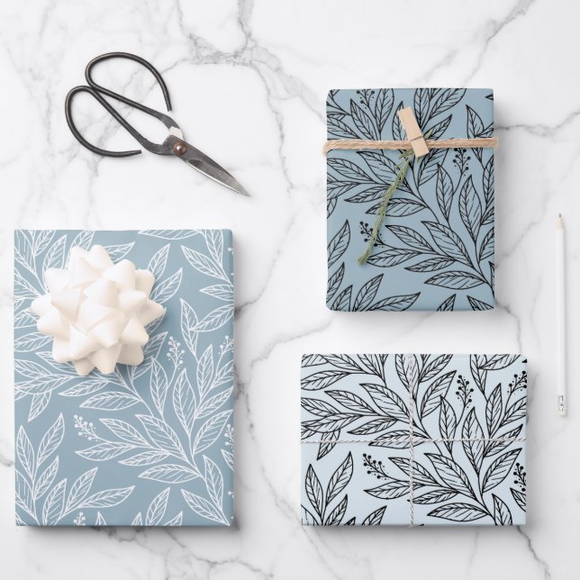 Papier cadeau minimaliste floral (Recto)