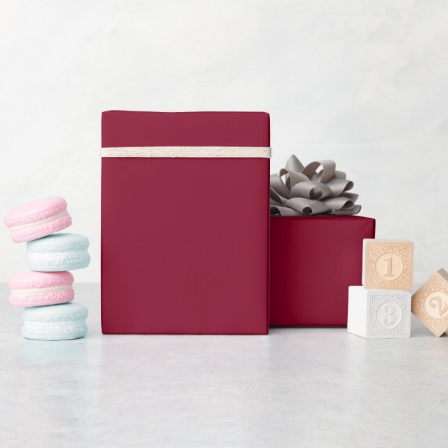 Papier Cadeau Minimaliste Moderne Rouge Cerise (Baby Shower)