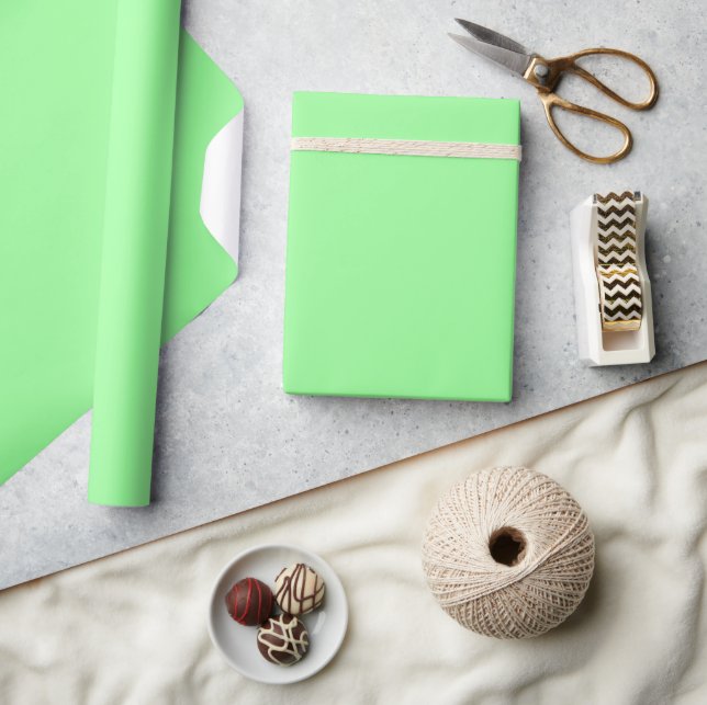 Papier Cadeau Minimaliste Moderne Vert Menthe (Artisanat)