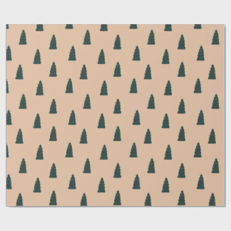 Papier Cadeau Minimum fir tree pattern with beige background
