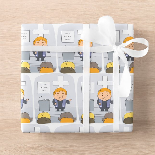 Papier Cadeau Ministre prêchant à l'assemblée (Créateur téléchargé)