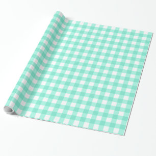 Papier Cadeau Mint Green Classic En vichy À damiers Motif