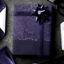 Minuit Indigo Romance | Satiny Grunge Damask