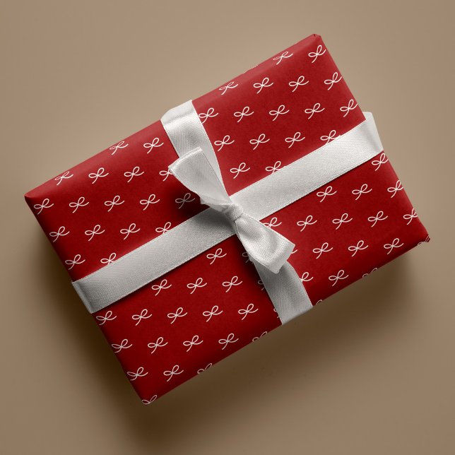 Papier Cadeau Minuscule moderne simple Bow Motif Noël (Créateur téléchargé)