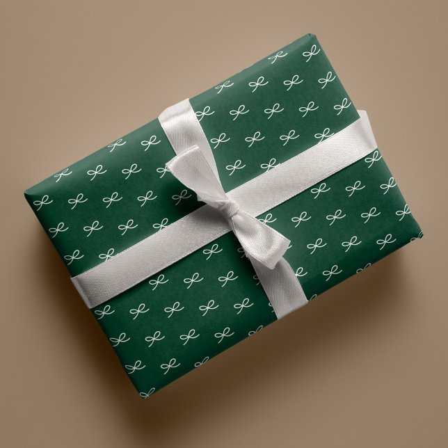Papier Cadeau Minuscule moderne simple Bow Motif Noël (Créateur téléchargé)