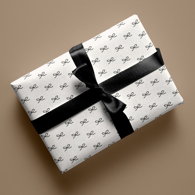 Papier Cadeau Minuscule moderne simple Bow Motif Noël (Créateur téléchargé)