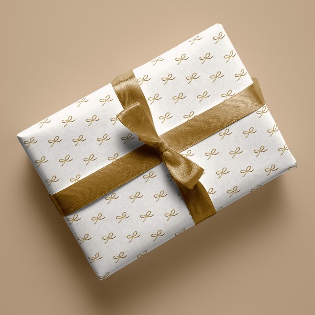Papier Cadeau Minuscule moderne simple Bow Motif Noël (Créateur téléchargé)