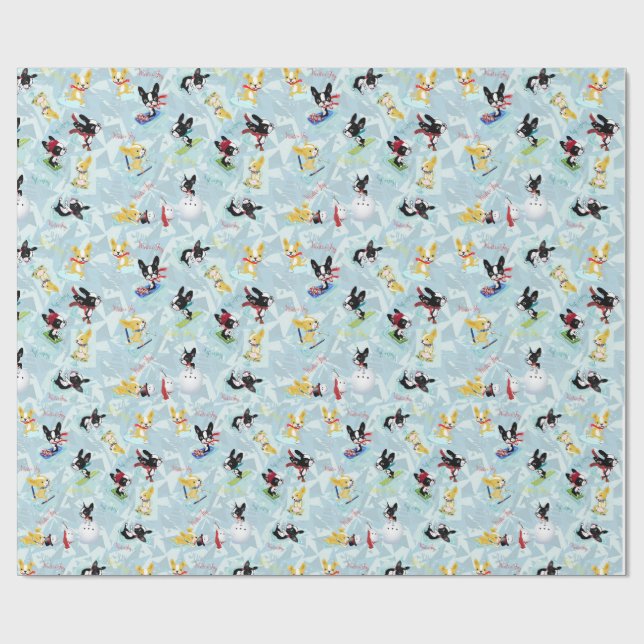 Papier Cadeau Mirabelle de JOIE d'HIVER le chien terrier de (Plat)