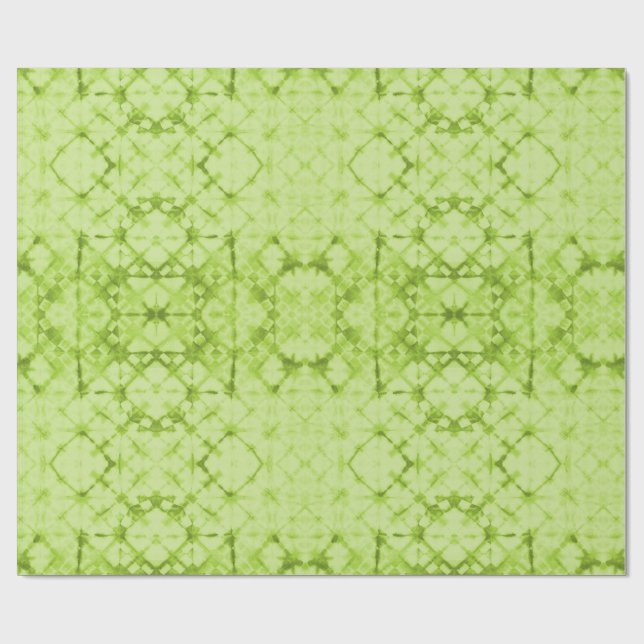 Papier Cadeau Miroir de voyante damier chartreuse (Plat)