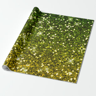 Papier Cadeau Miroiter les parties scintillantes vert-foncé d'o