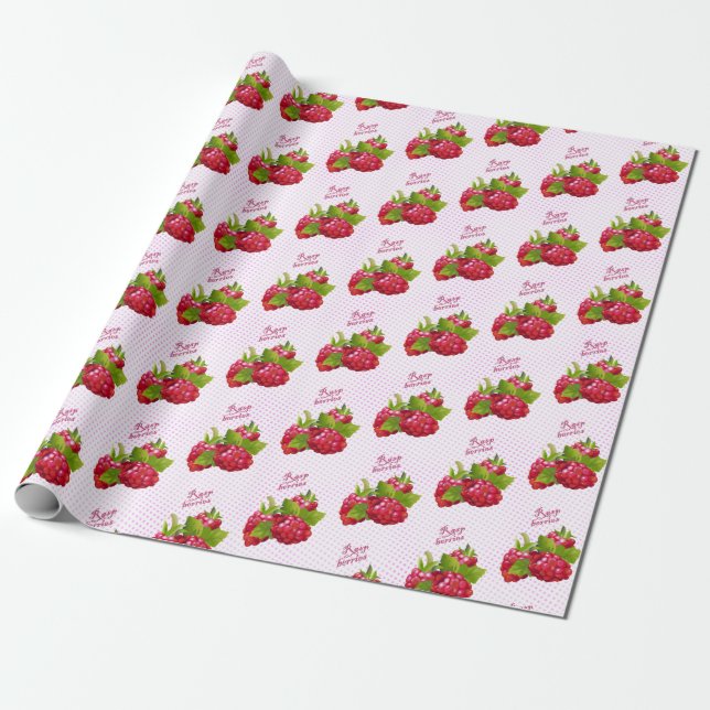 Papier Cadeau Mise en conserve de fruits de framboise (Déroulé)
