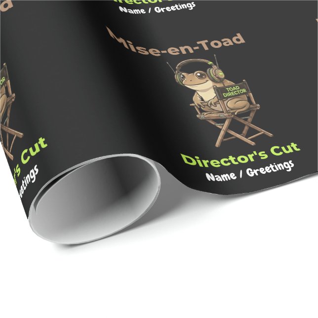 Papier Cadeau Mise-en-Toad Director’s Cut Cinéma Pun Toad Art (Coin rond)