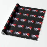 Papier Cadeau Miss USA Crown & Santa Hat Christmas Cadeau<br><div class="desc">Papier d'emballage de Noël avec couronne d'étoile d'argent et chapeau de Noël rouge festif portant l'askew sur un côté. Joyeux texte de Noël sous la couronne. Rouge,  argent et blanc sur arrière - plan noir. Customisez cet objet ou achetez tel quel.</div>