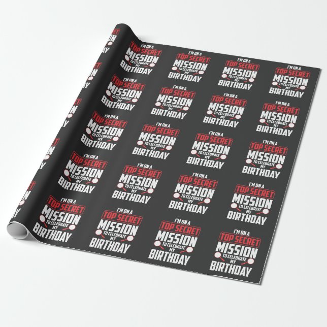 Papier Cadeau Mission extrêmement secrète de thème de fête (Déroulé)