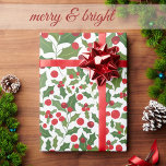Papier Cadeau Mistletoe and Berries Christmas<br><div class="desc">Enjoy gift giving with this Mistletoe and Berries Christmas Wrapping Paper. Have a Wonderful Christmas!</div>
