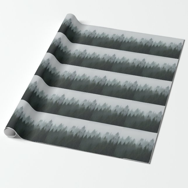 Papier Cadeau Misty Mountain Forest Brouillard d'automne (Déroulé)
