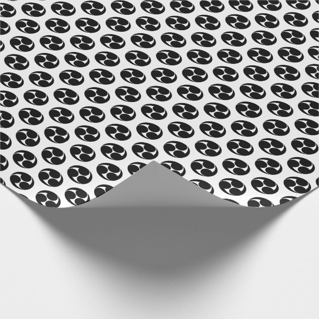 Papier Cadeau Mitsudomoe motif traditionnel japonais (Coin)