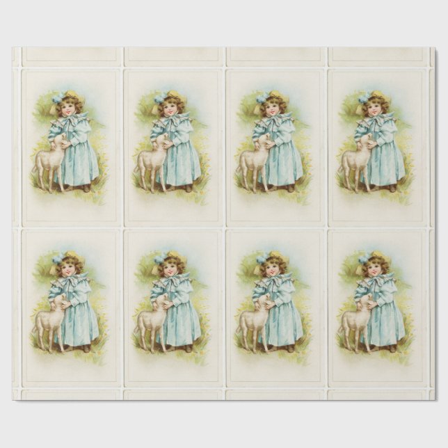Papier Cadeau Mlle vintage With Lamb (Plat)