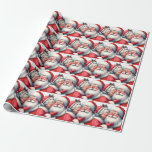 Papier Cadeau Mme Clause Kissing Père Noël Cute Christmas<br><div class="desc">Mme Clause embrassant Père Noël sur la joue. Un art mignon qui vous donne cette ambiance nostalgique de Noël.</div>