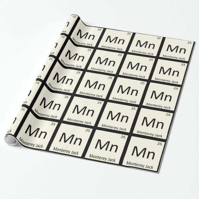 Papier Cadeau Mn - Chimie du fromage de Monterey Jack Tableau pé (Déroulé)