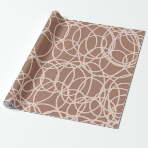 Papier Cadeau Mocha Mousse Doodles Abstraits tirés à la main (2)