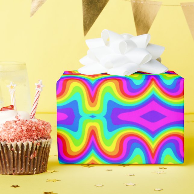 Papier Cadeau Mod Rainbow 2 (Fête d'anniversaire)