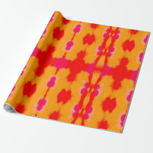Papier Cadeau Mode Boho rouge. Tapis persan. Couche aquarelle