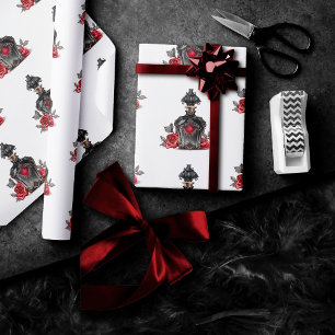 Papier Cadeau Mode gothique Bouteille de parfum victorienne avec