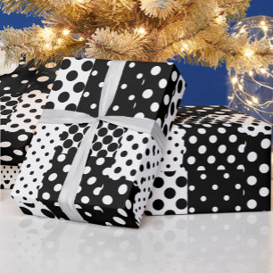 Papier Cadeau Mode noir blanc à pois Style Design