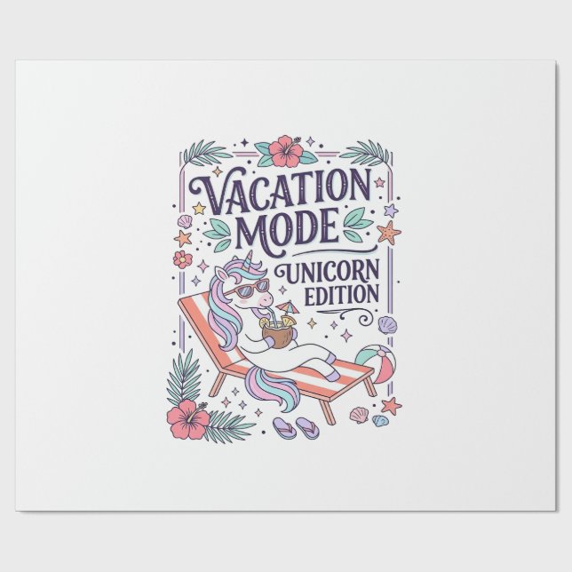 Papier Cadeau Mode Vacances Licorne Édition Licorne Application  (Plat)