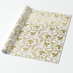 Papier Cadeau Modèle classique or Damask Floral Mariage Wrappin<br><div class="desc">Un don mariage dans un faux motif floral damassé d'or fait une présentation géniale. Idéal pour les jeunes mariés,  les douches nuptiales,  les wedding showers,  les nouvelles maisons,  les douches fiançailles,  et plus encore.</div>