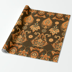 Papier Cadeau Modèle Damas motif floral transparent
