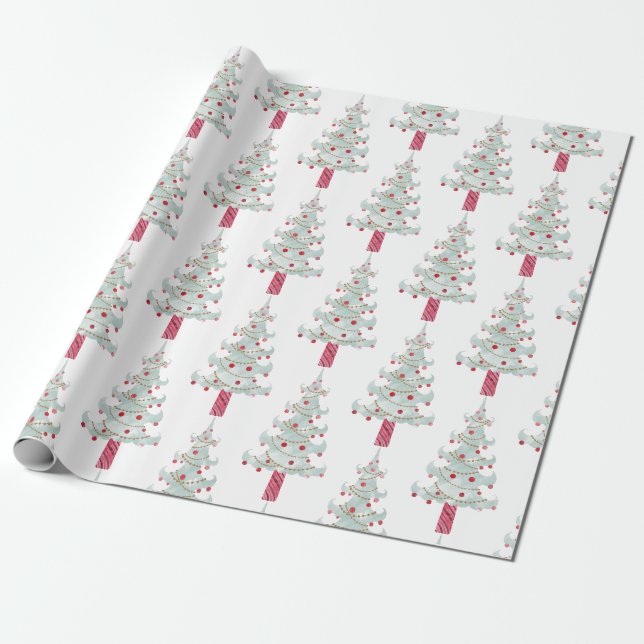 Papier Cadeau Modèle d'arbre de Noël simple  (Déroulé)