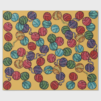 Papier Cadeau Modèle de boules de fil arc-en-ciel
